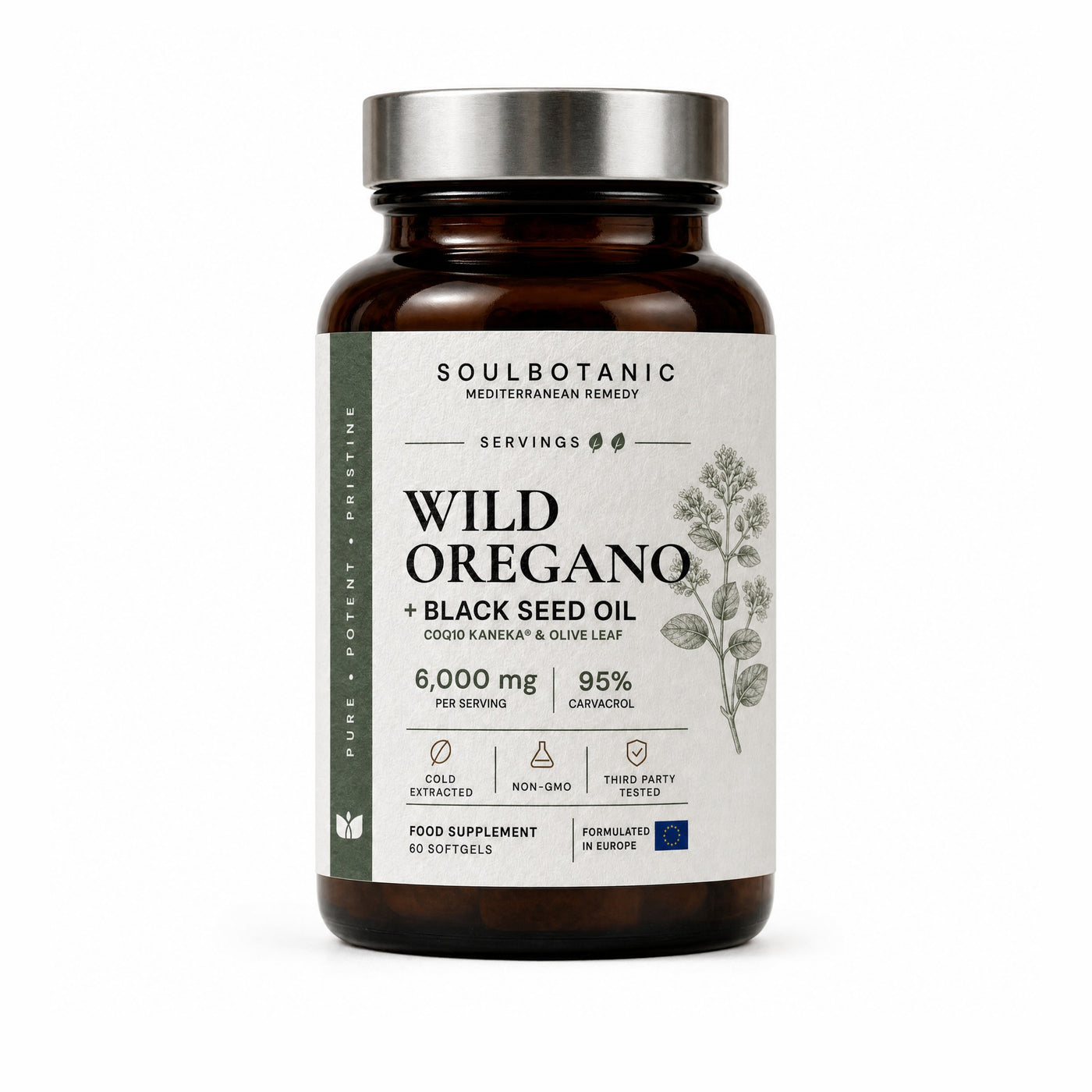 SoulBotanic Wild Oregano + Black Seed Oil bottle