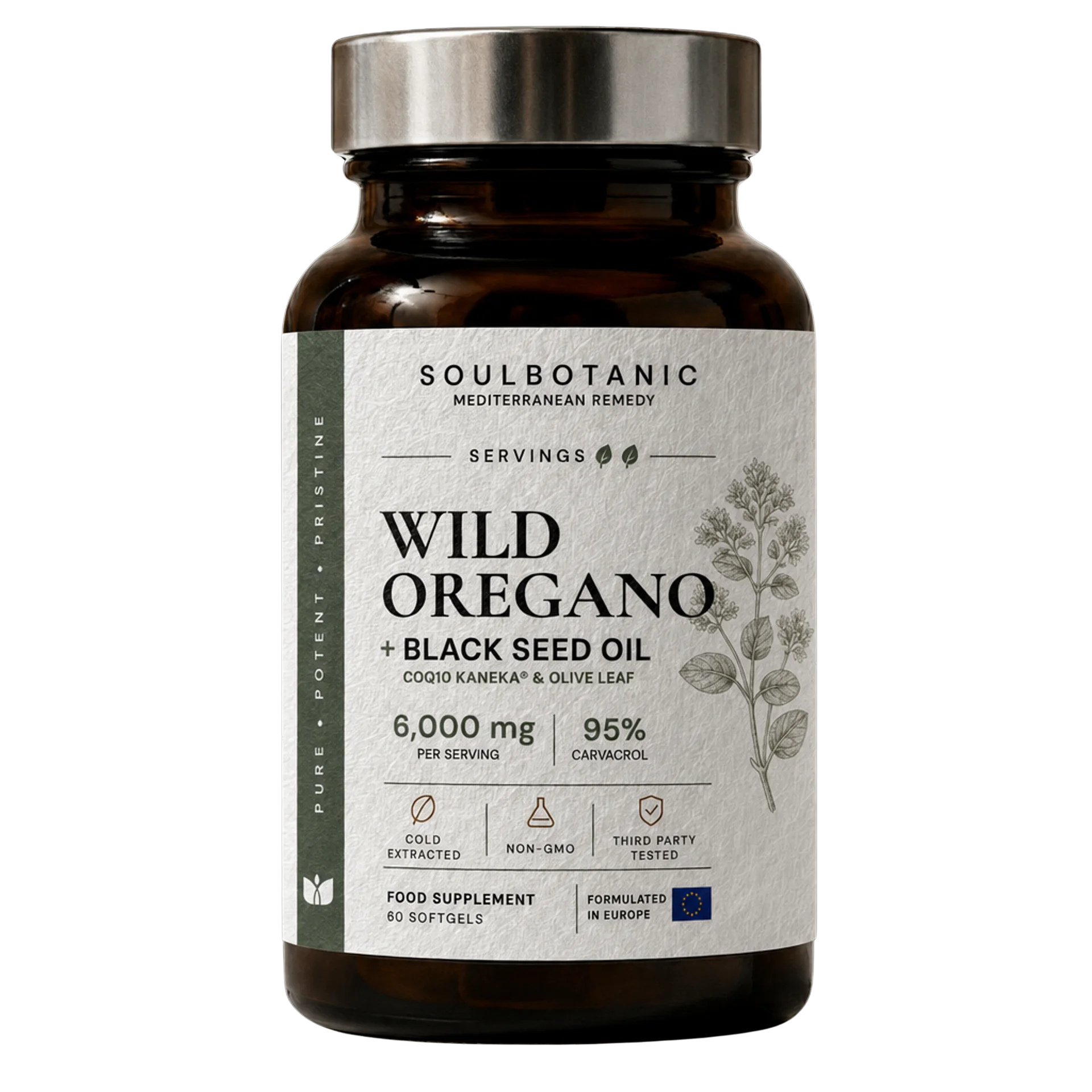 SoulBotanic Wild Oregano + Black Seed Oil bottle