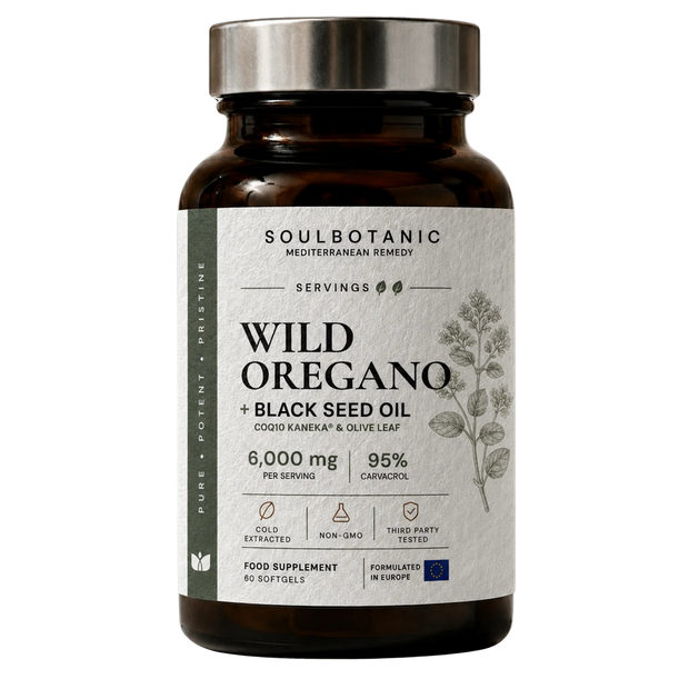 SoulBotanic Wild Oregano + Black Seed Oil bottle