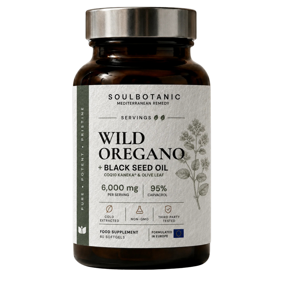 SoulBotanic Wild Oregano + Black Seed Oil bottle